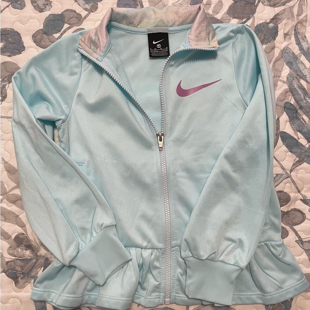 Nike Light Blue Zip-Up Jacket. Size 6